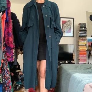 Teal Trench Coat
